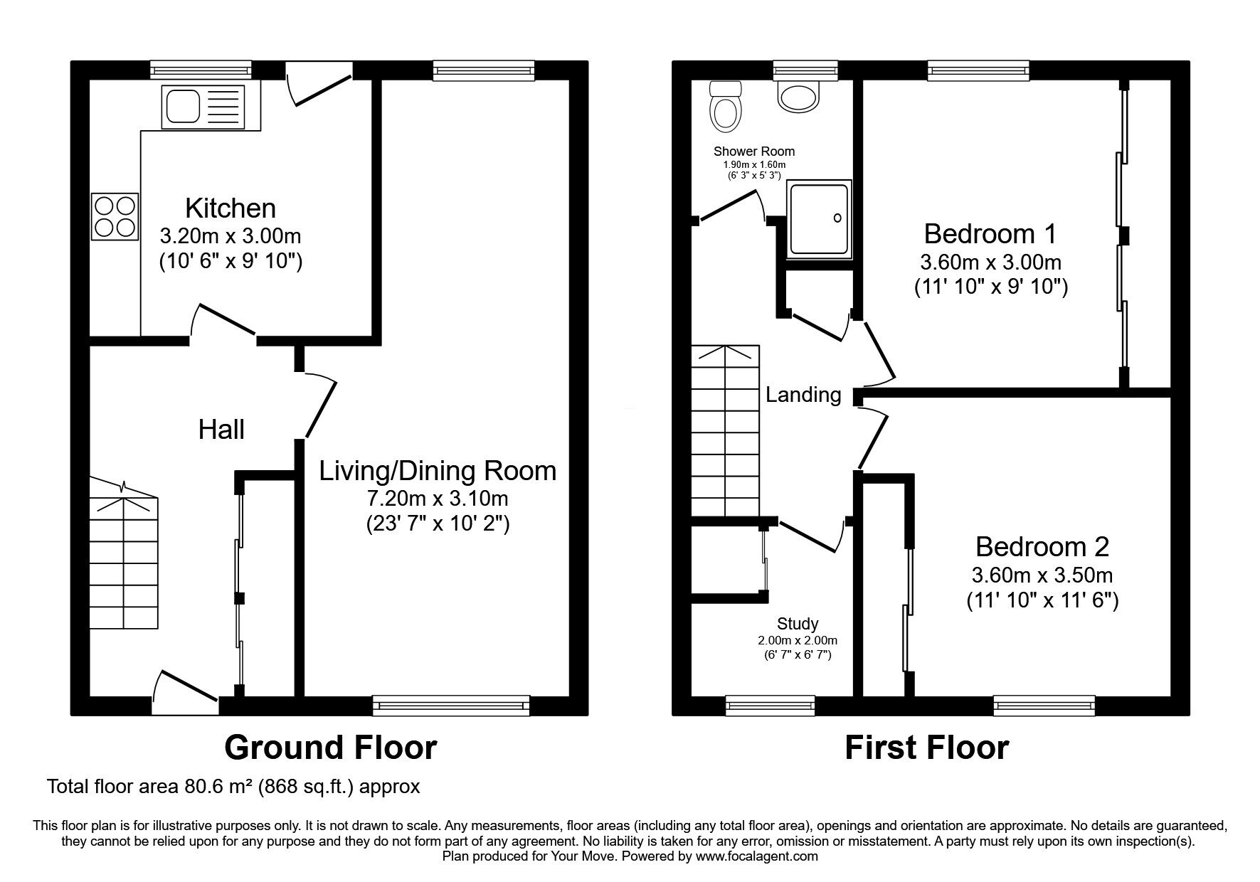 Floorplan of 2 bedroom End Terrace House for sale, Station Road, Cardenden, Lochgelly, KY5