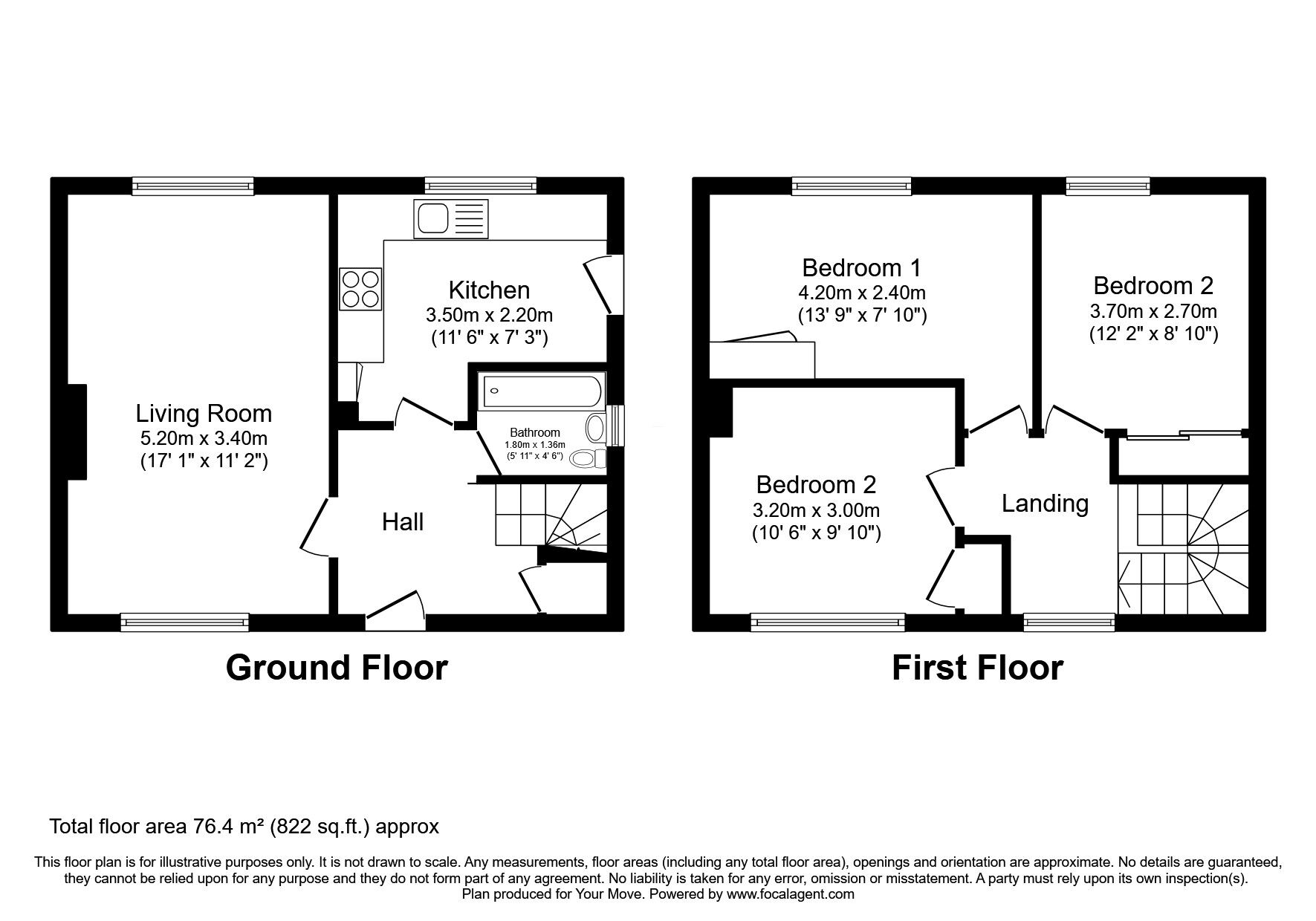 Floorplan of 3 bedroom Mid Terrace House for sale, Russell Drive, Glenrothes, Fife, KY7