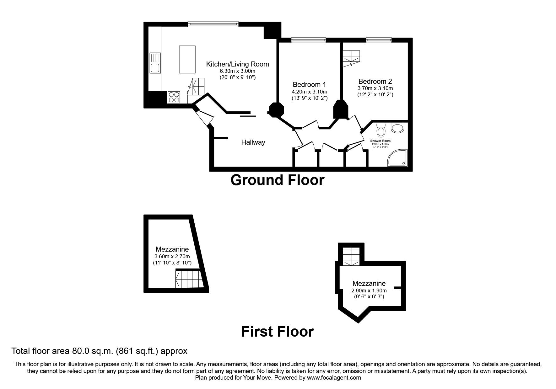 Floorplan of 2 bedroom  Flat for sale, John Dixon Court, Balbirnie Street, Glenrothes, KY7