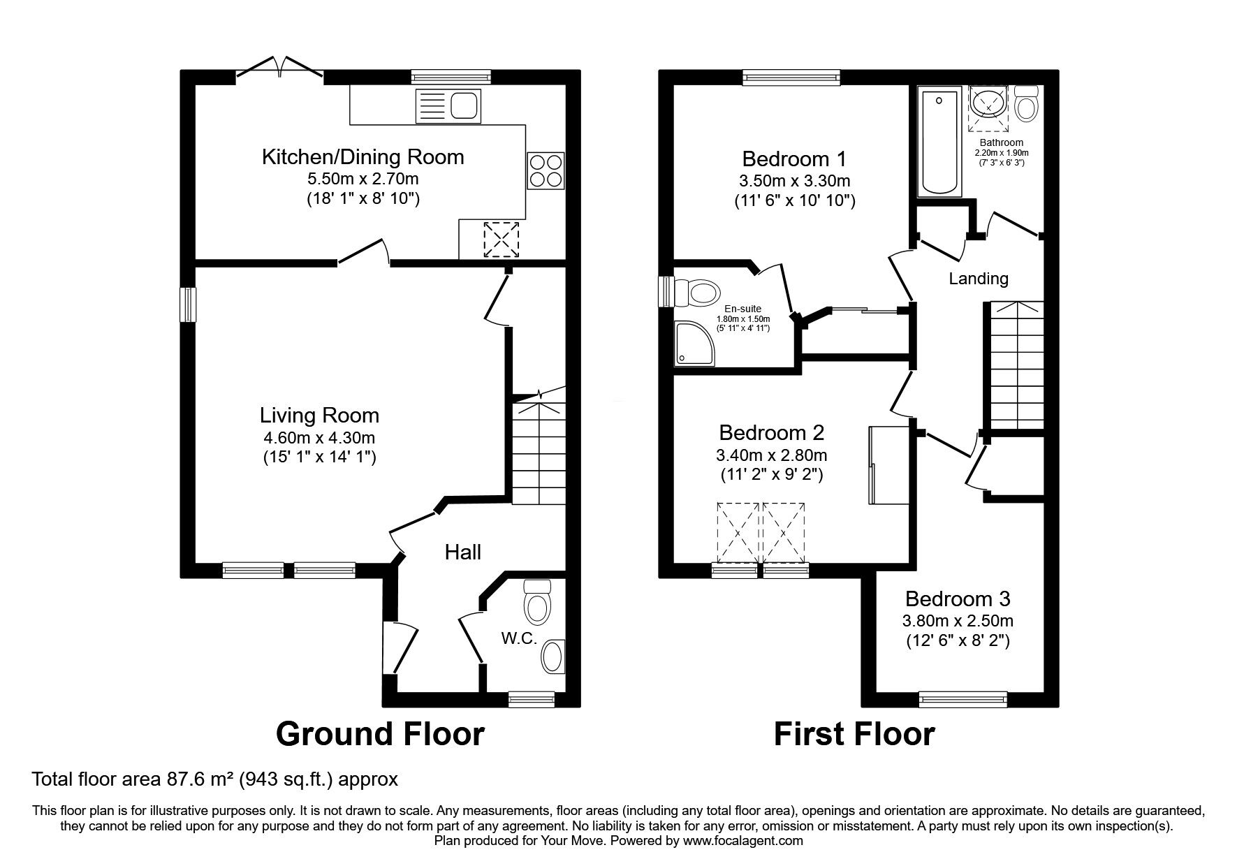 Floorplan of 3 bedroom Semi Detached House for sale, Cuinin Road, Star, Fife, KY7