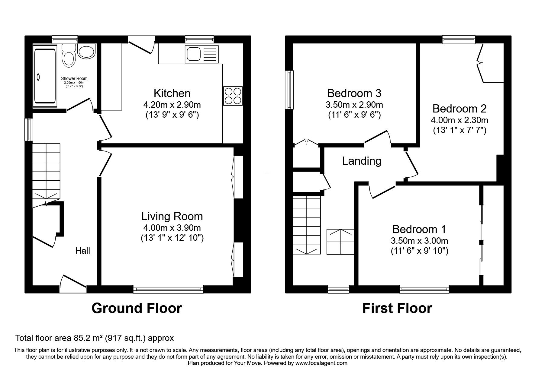 Floorplan of 3 bedroom Semi Detached House for sale, Westerlea, Leslie, Fife, KY6