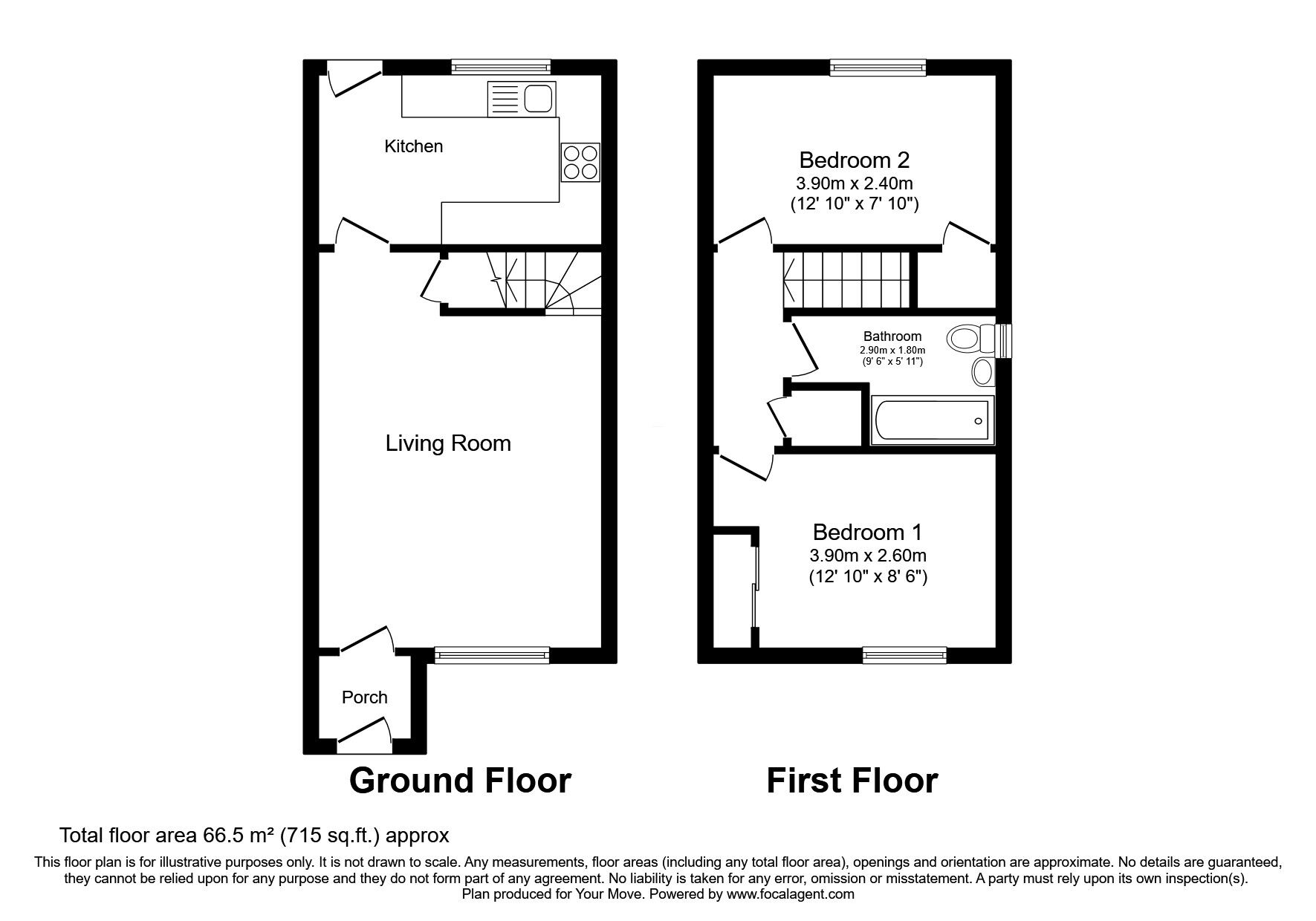 Floorplan of 2 bedroom Semi Detached House for sale, Weavers Crescent, Kirkcaldy, KY2