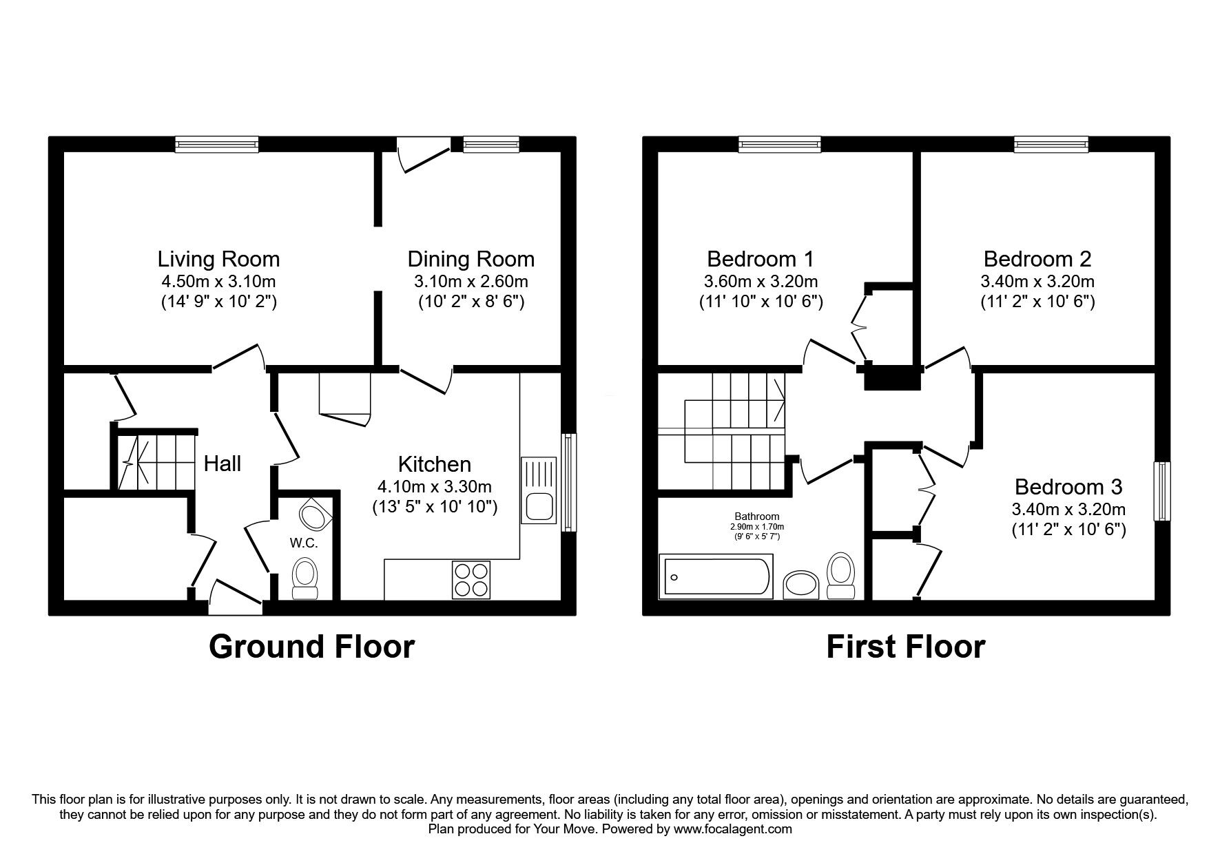 Floorplan of 3 bedroom End Terrace House for sale, Mey Green, Glenrothes, Fife, KY7