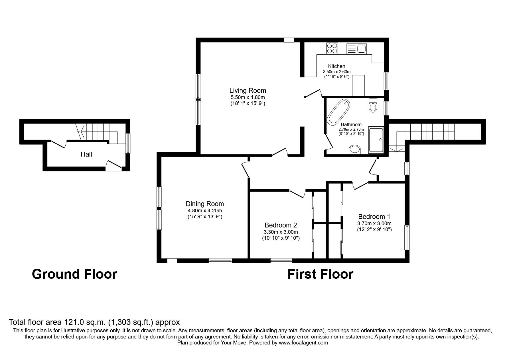 Floorplan of 2 bedroom  Flat for sale, Carlyle Road, Kirkcaldy, Fife, KY1