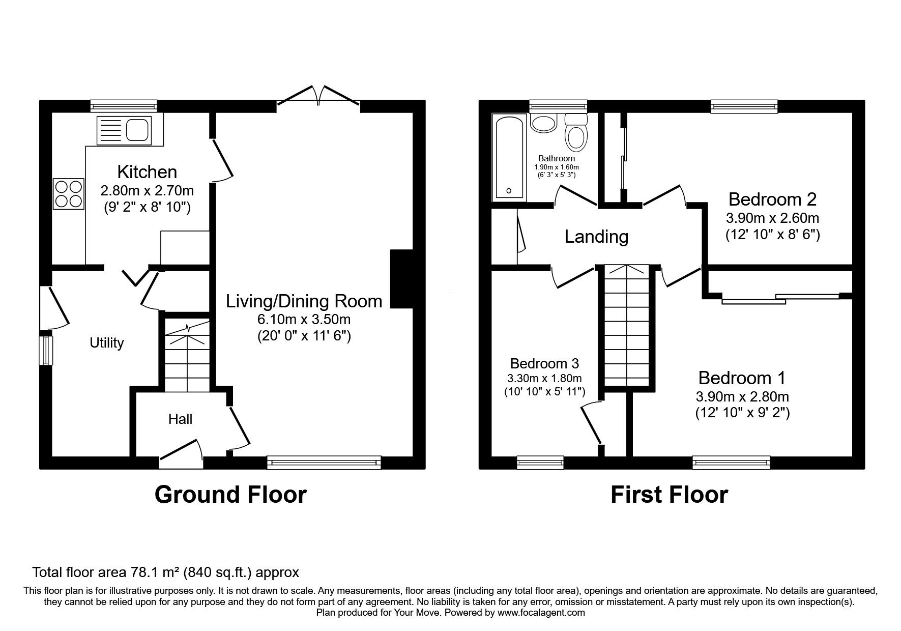 Floorplan of 3 bedroom Semi Detached House for sale, Adamson Place, Glenrothes, Fife, KY6