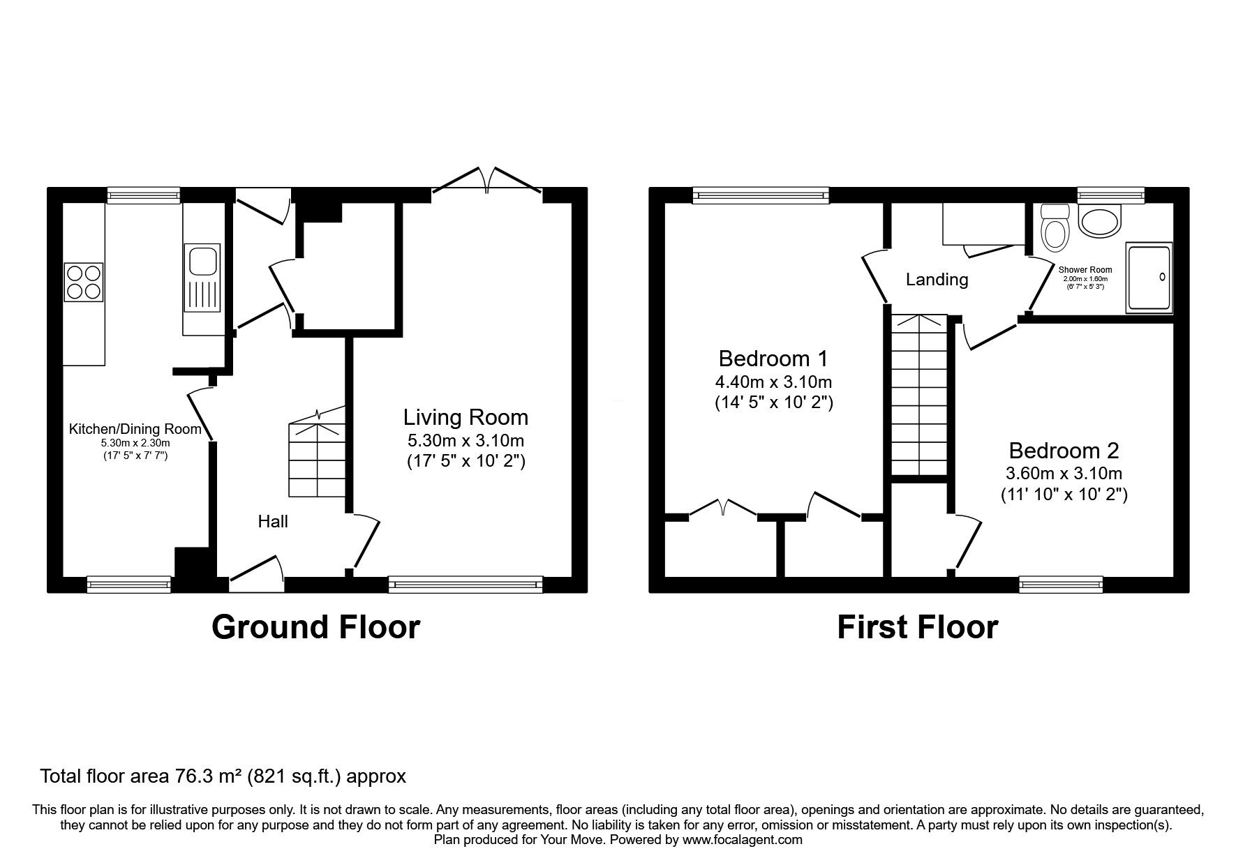 Floorplan of 2 bedroom Semi Detached House for sale, Auchmithie Place, Glenrothes, Fife, KY7