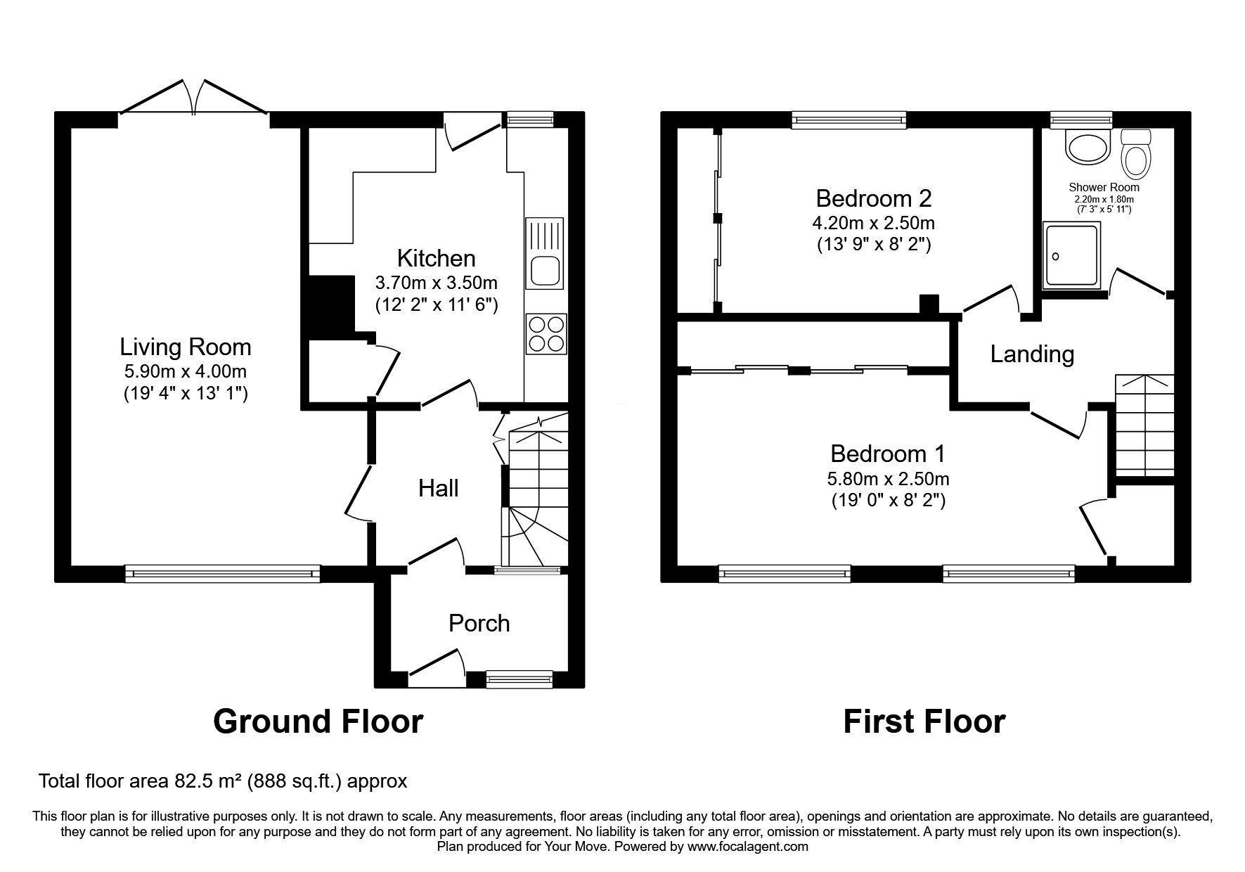 Floorplan of 2 bedroom Mid Terrace House for sale, Falcon Drive, Glenrothes, Fife, KY7