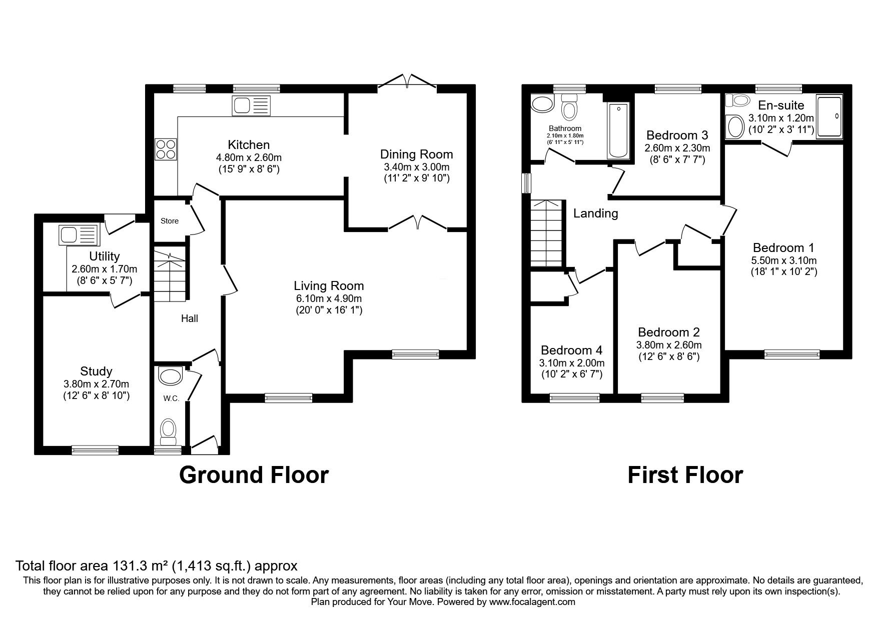 Floorplan of 4 bedroom Detached House for sale, Scaraben Crescent, Glenrothes, Fife, KY6