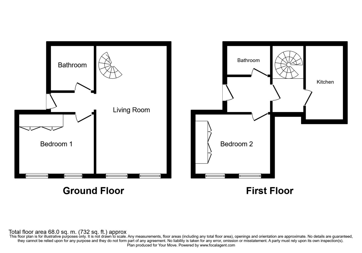 Floorplan of 2 bedroom  Flat to rent, Bank Street, Gravesend, Kent, DA12