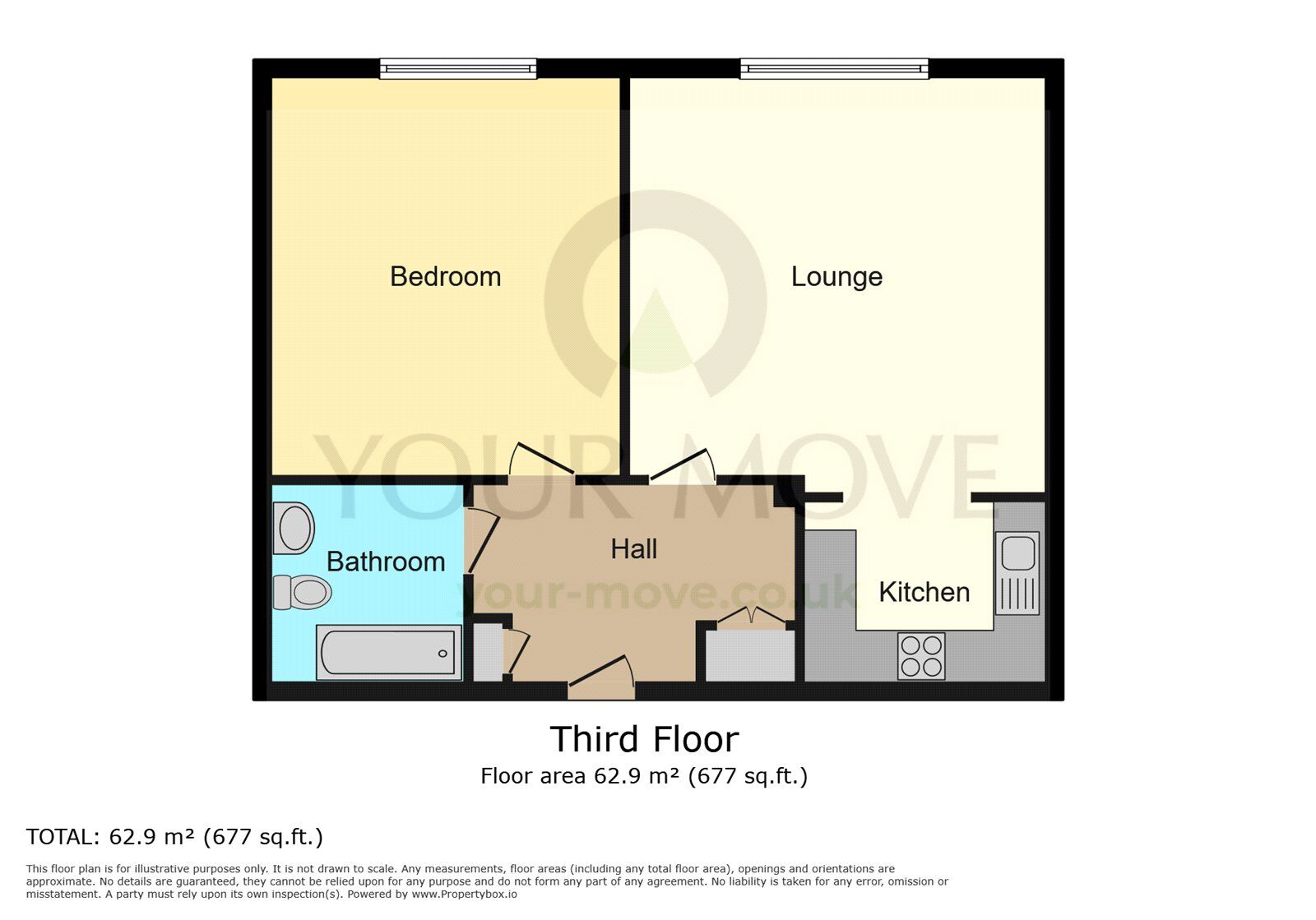 Floorplan of 1 bedroom  Flat to rent, Romulus Road, Gravesend, Kent, DA12