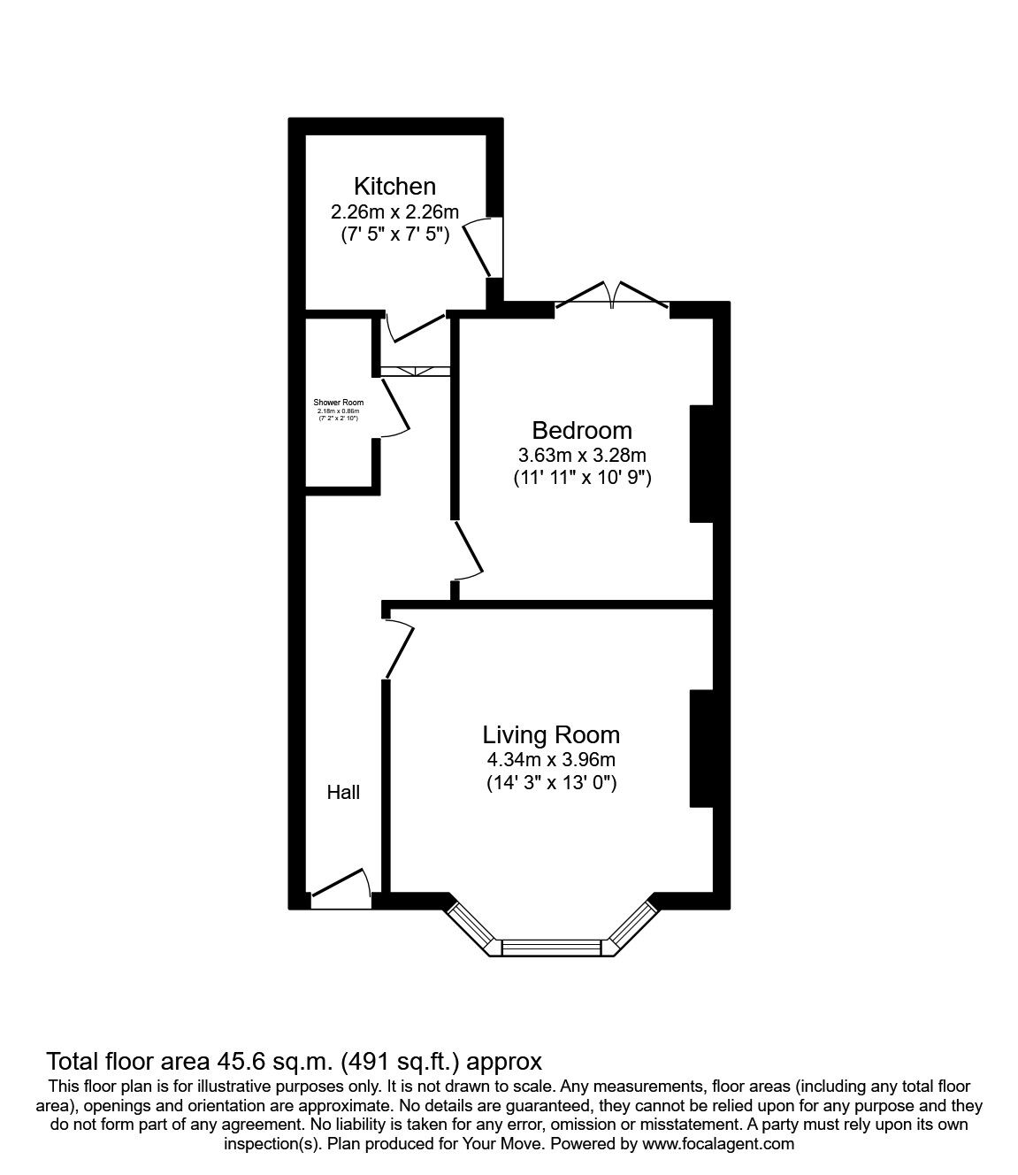 Floorplan of 1 bedroom  Flat to rent, Darnley Street, Gravesend, Kent, DA11