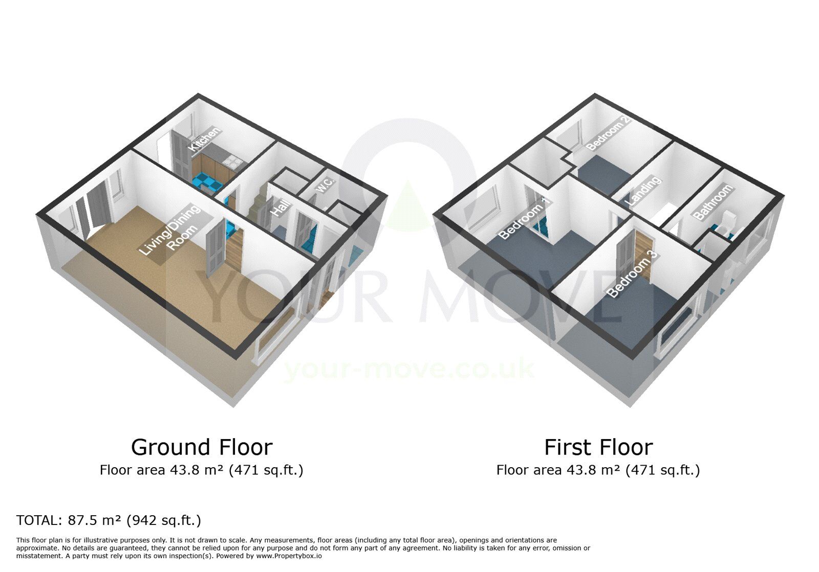 Floorplan of 3 bedroom Mid Terrace House to rent, Mackenzie Way, Gravesend, Kent, DA12