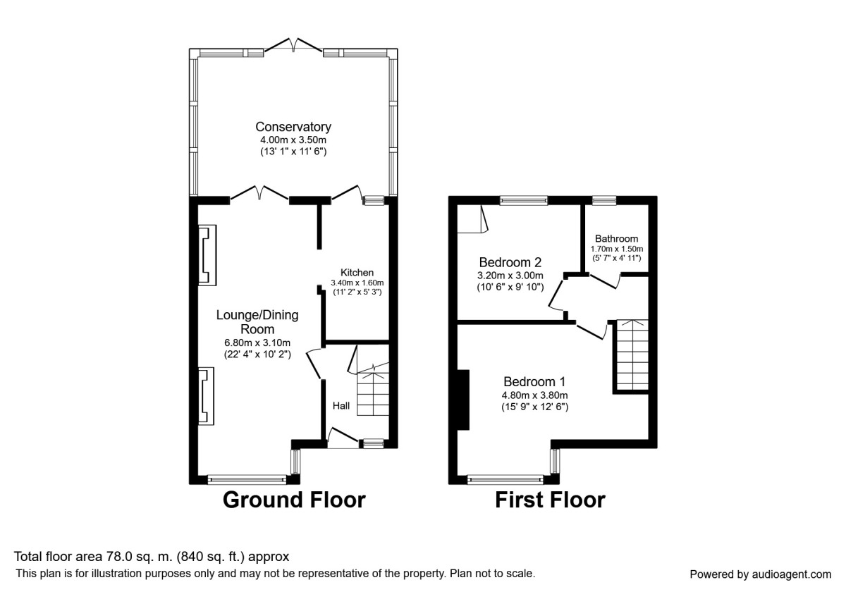 Floorplan of 2 bedroom Mid Terrace House for sale, Gordon Road, Northfleet, Kent, DA11