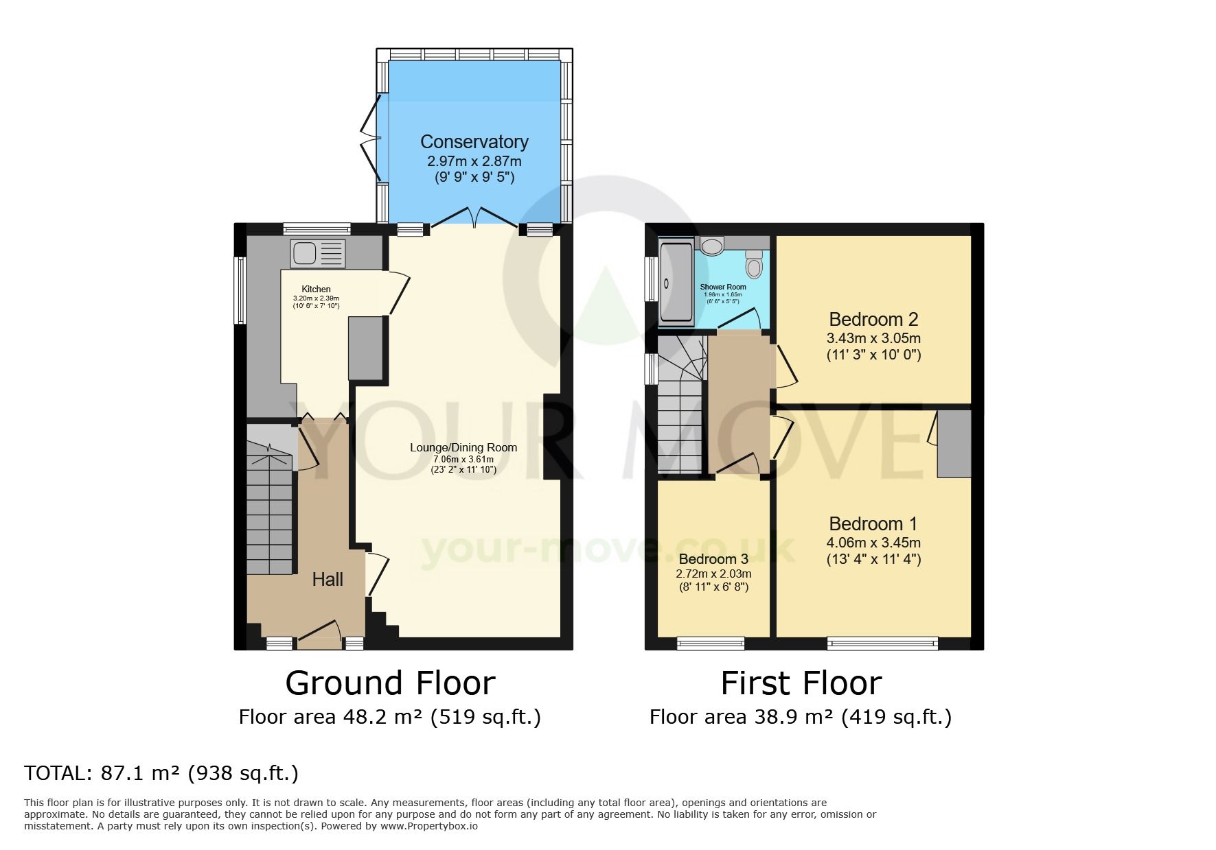 Floorplan of 3 bedroom Semi Detached House for sale, Britannia Drive, Gravesend, Kent, DA12