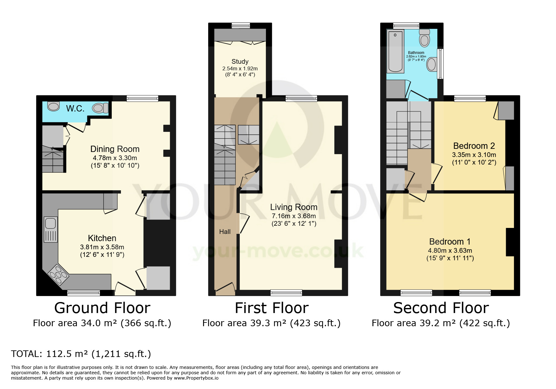 Floorplan of 2 bedroom Mid Terrace House for sale, Shrubbery Road, Windmill Hill, Kent, DA12