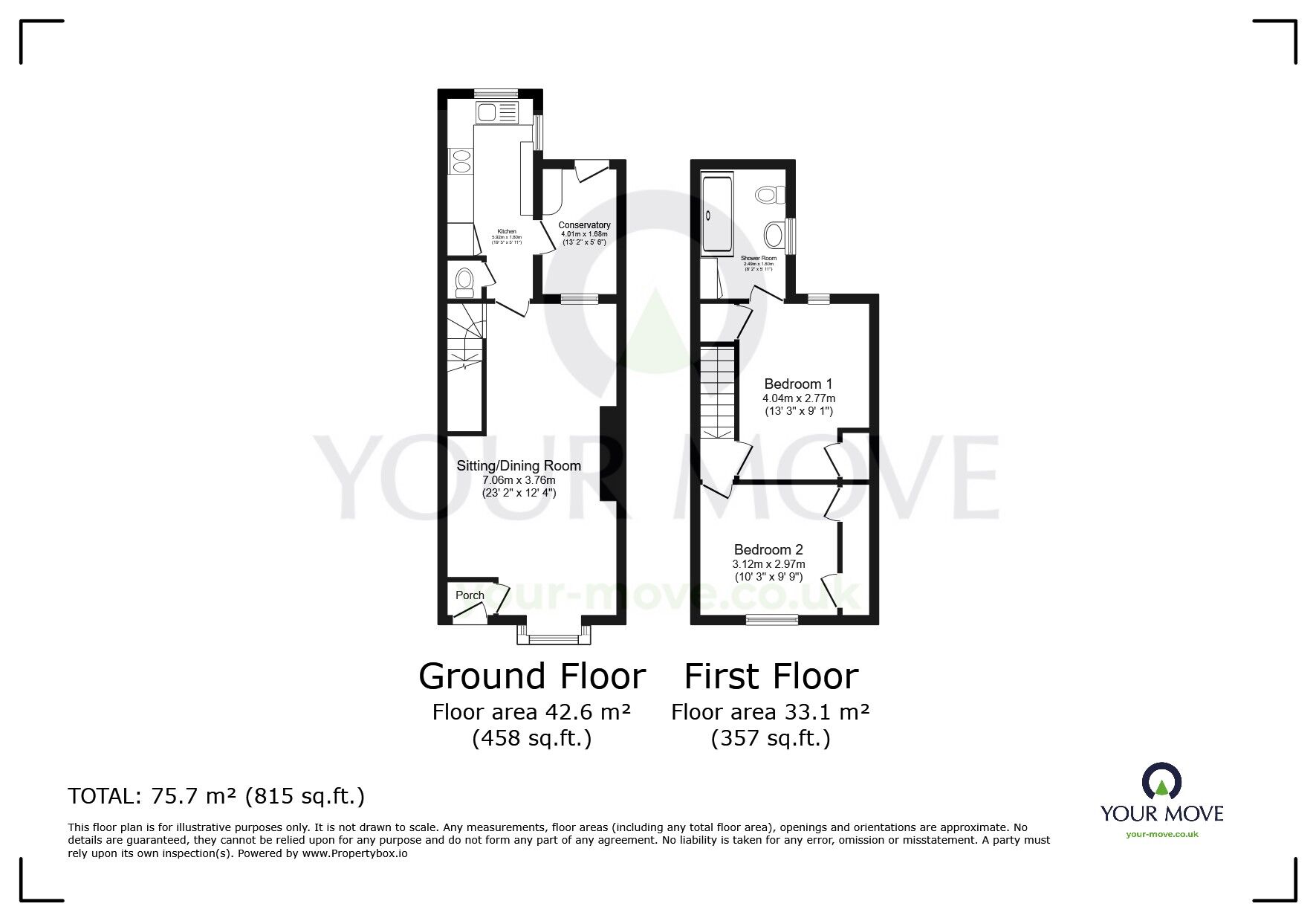 Floorplan of 2 bedroom End Terrace House for sale, Bull Lane, Higham, Kent, ME3