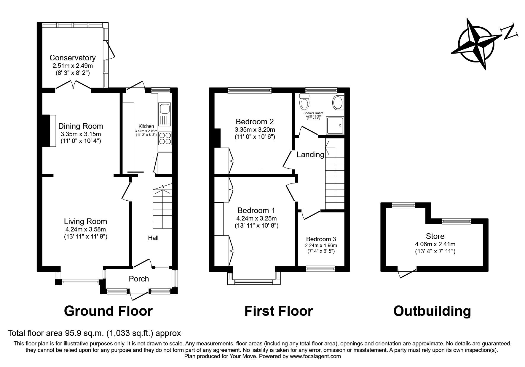 Floorplan of 3 bedroom Mid Terrace House for sale, Dudley Road, Northfleet, Kent, DA11