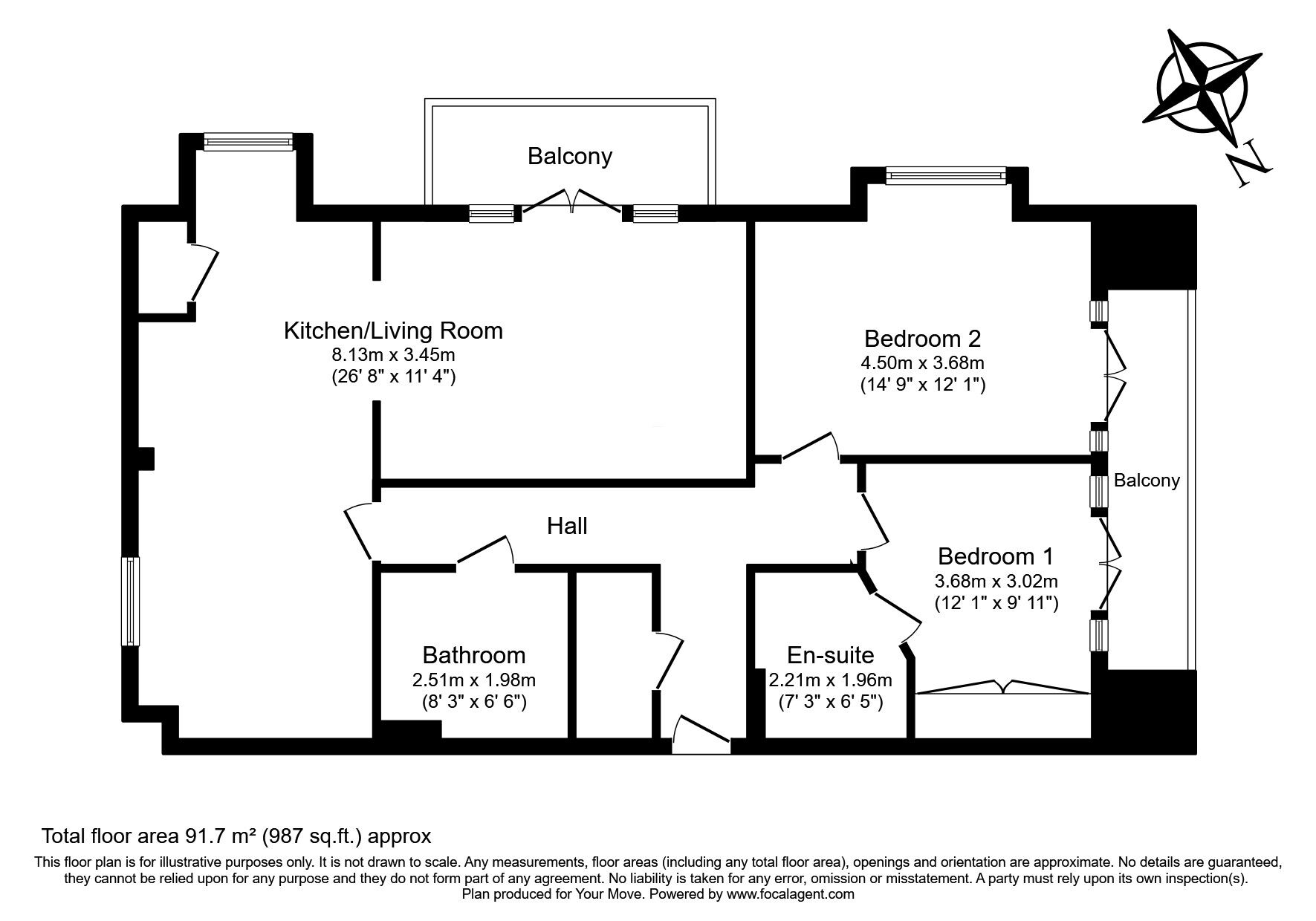 Floorplan of 2 bedroom  Flat for sale, London Road, Northfleet, Kent, DA11