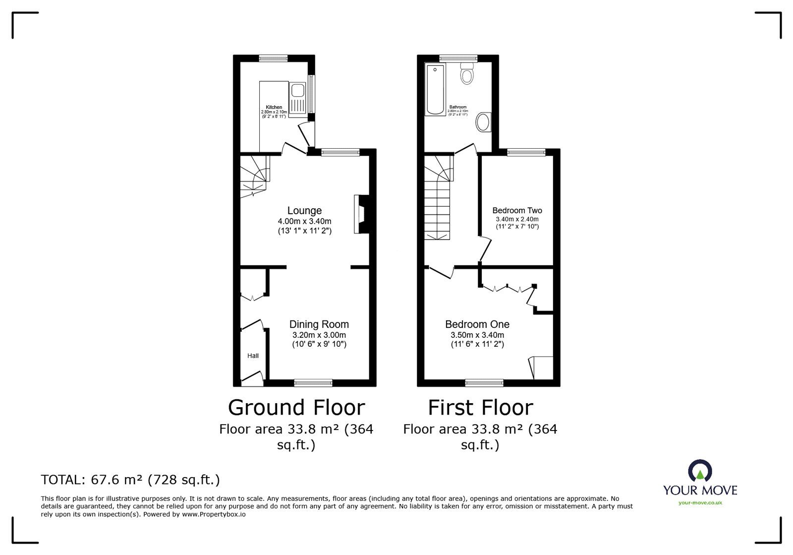 Floorplan of 2 bedroom Mid Terrace House to rent, Range Road, Gravesend, Kent, DA12