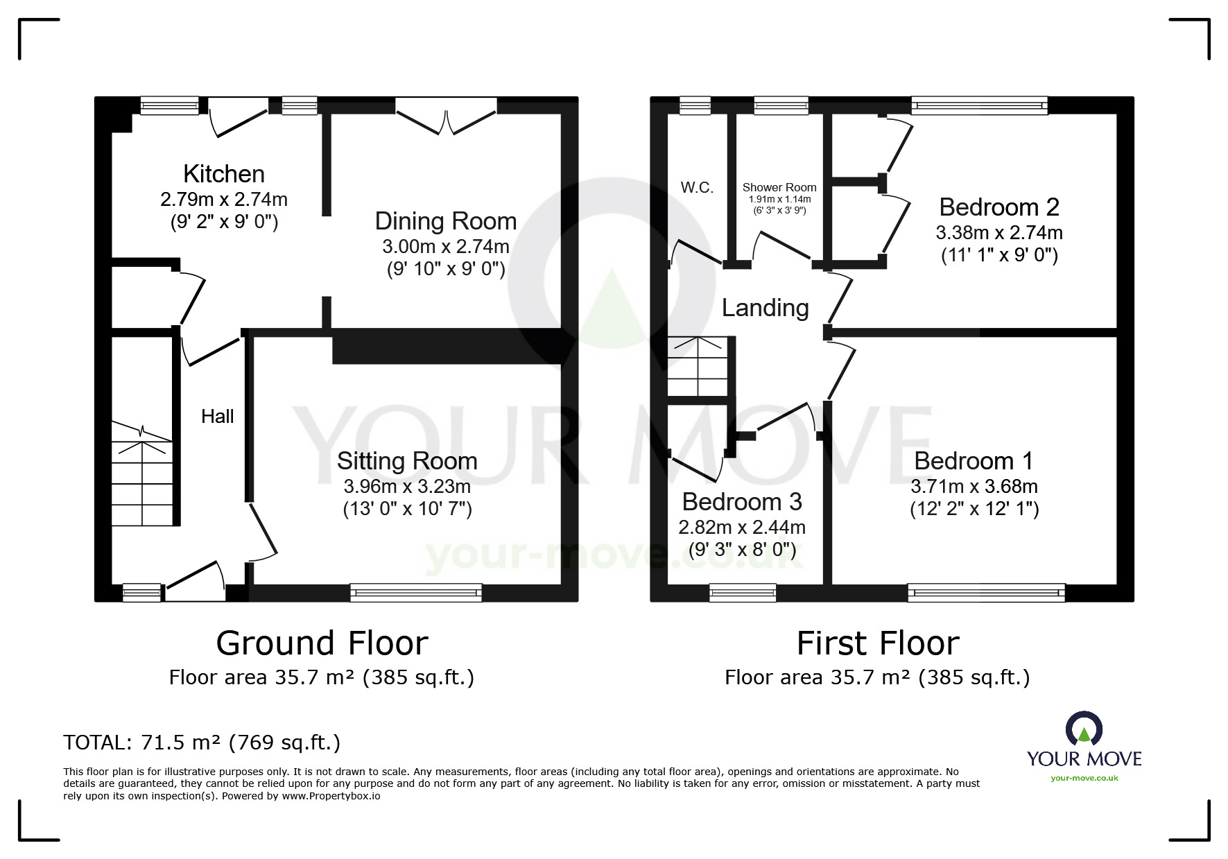 Floorplan of 3 bedroom Mid Terrace House for sale, Hillary Avenue, Northfleet, Kent, DA11