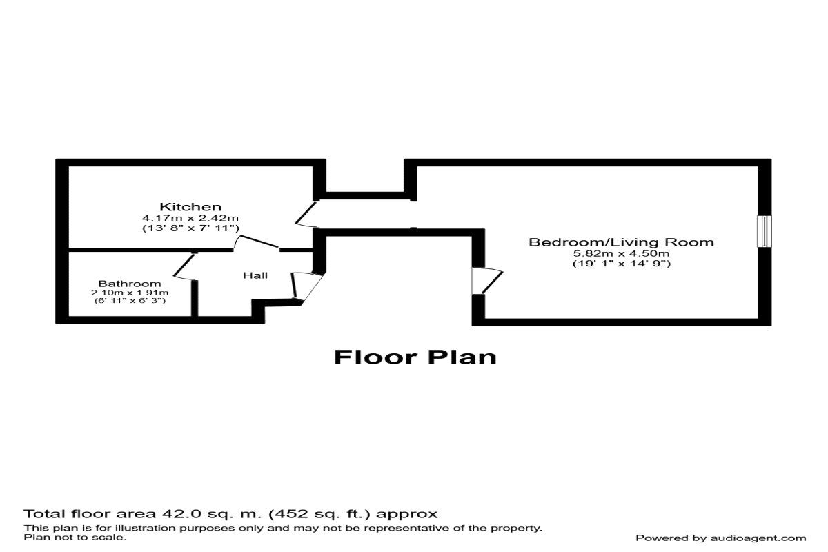 Floorplan of 1 bedroom  Flat to rent, The Hill, Northfleet, Kent, DA11