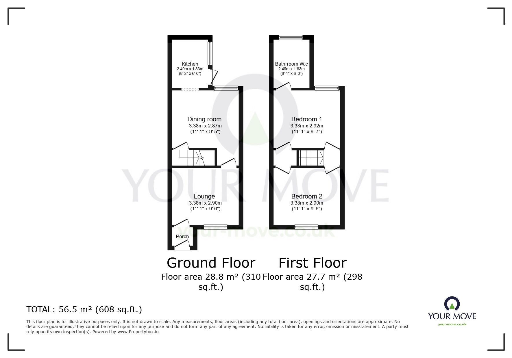 Floorplan of 2 bedroom Mid Terrace House for sale, Stanley Road, Northfleet, Kent, DA11