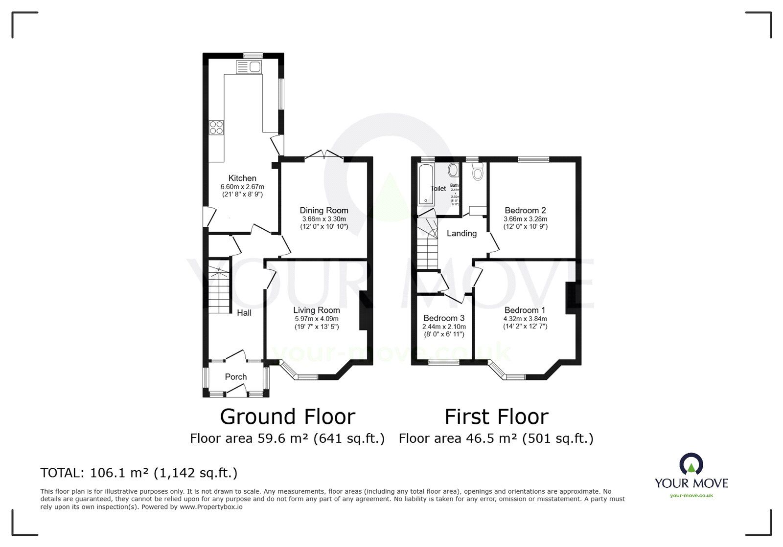 Floorplan of 3 bedroom Mid Terrace House to rent, Lennox Road, Gravesend, Kent, DA11