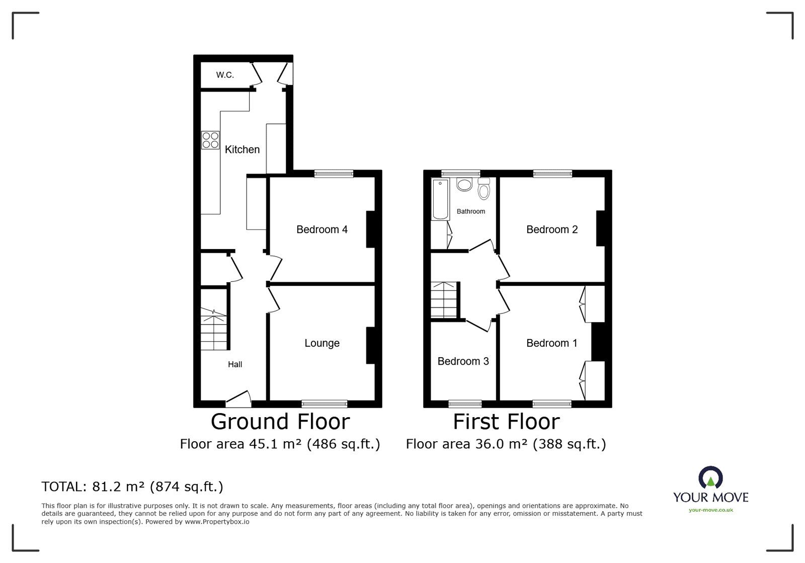 Floorplan of 4 bedroom Detached House to rent, Cecil Road, Gravesend, Kent, DA11