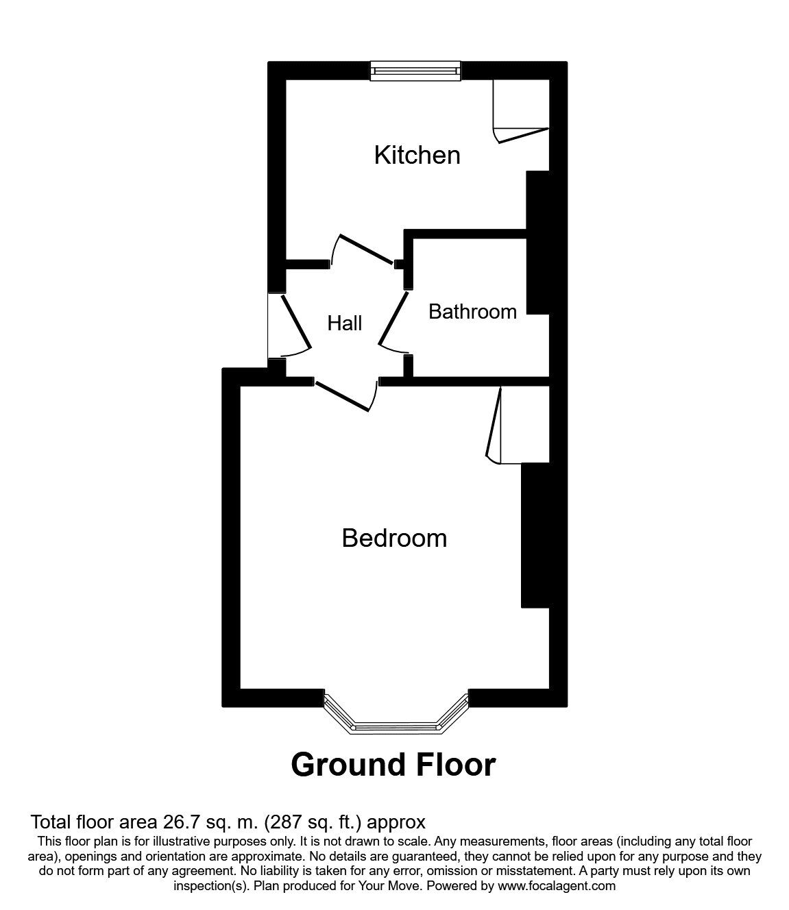 Floorplan of 1 bedroom  Flat to rent, Dover Road, Northfleet, Kent, DA11