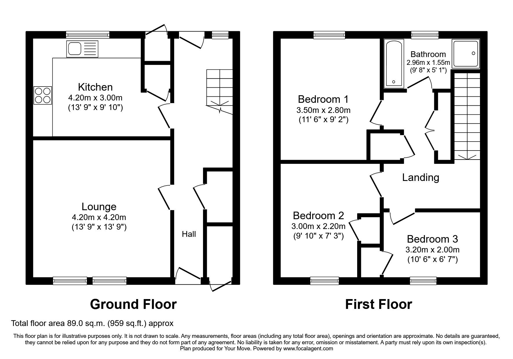 Floorplan of 3 bedroom Mid Terrace House to rent, Teal Crescent, East Kilbride, Glasgow, G75