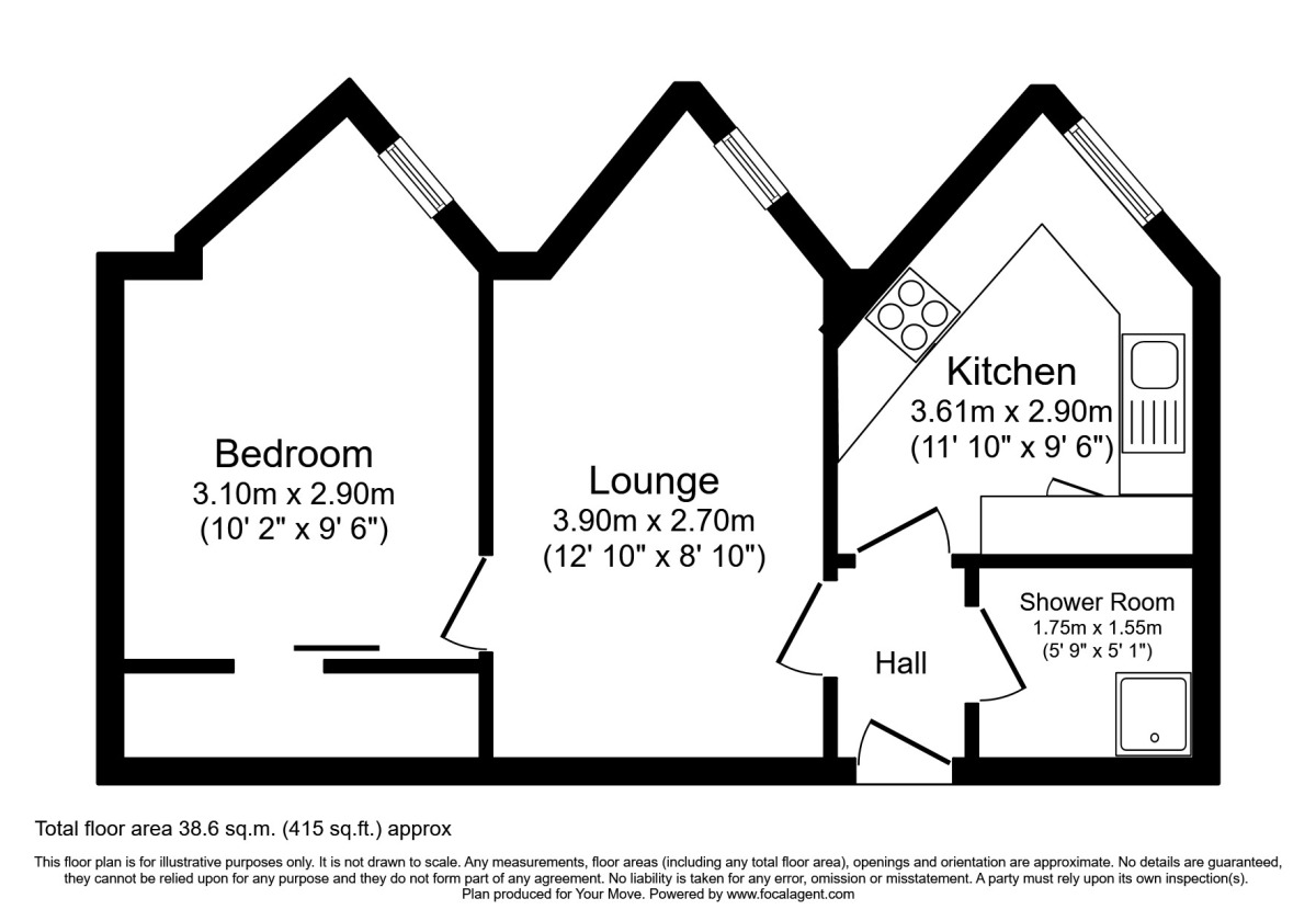 Floorplan of 1 bedroom  Flat to rent, The Furlongs, Hamilton, Lanarkshire, ML3