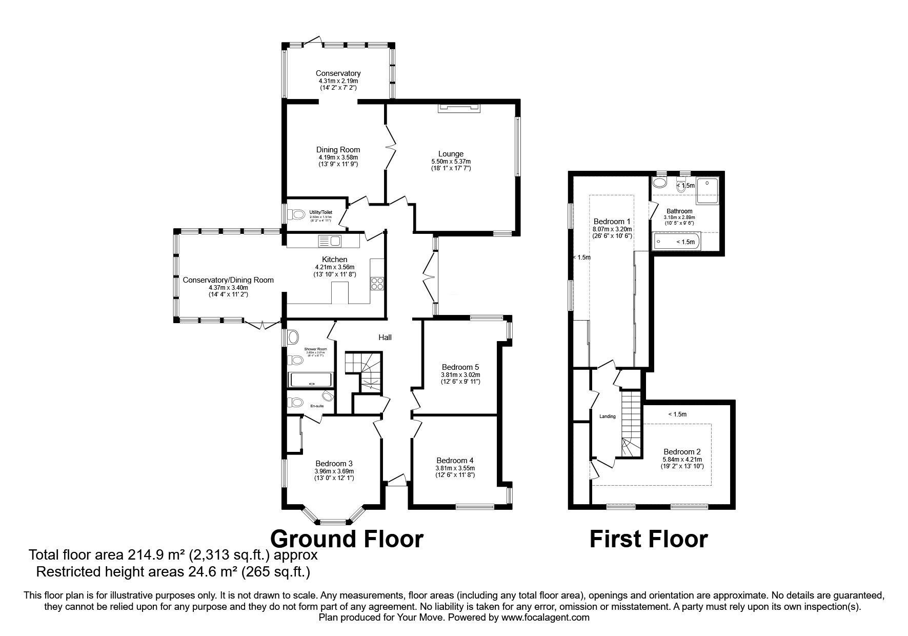 Floorplan of 5 bedroom Detached Bungalow for sale, Barncluith Road, Ferniegair, South Lanarkshire, ML3