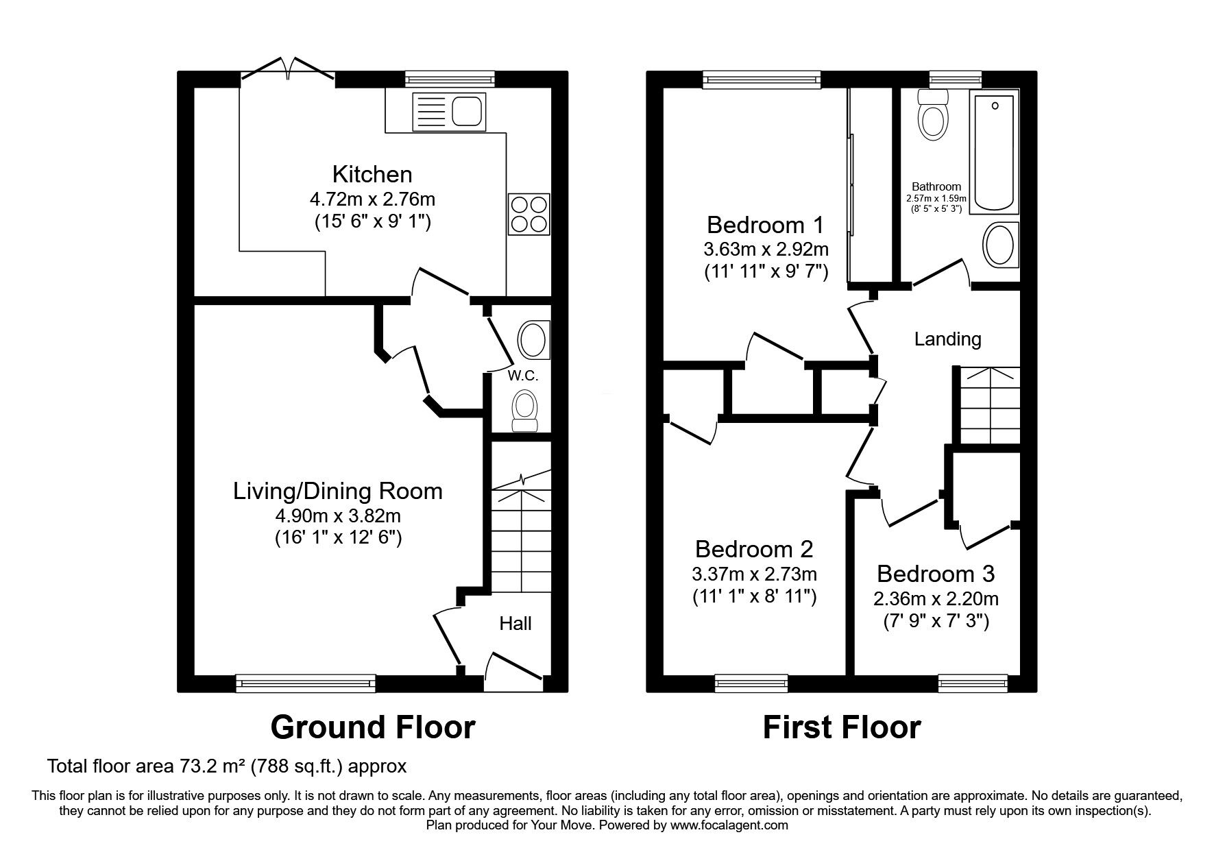 Floorplan of 3 bedroom Detached House for sale, Pillans Court, Hamilton, South Lanarkshire, ML3