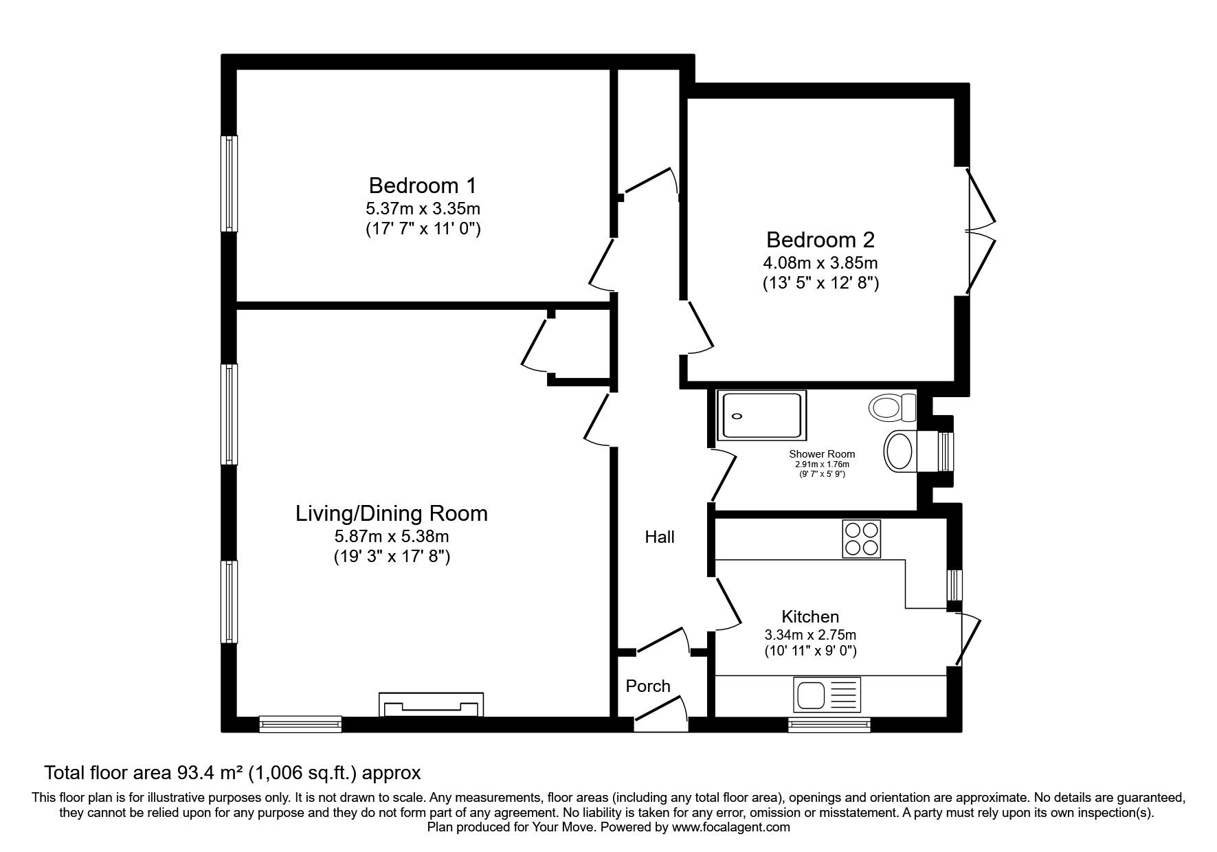 Floorplan of 2 bedroom Semi Detached House for sale, Bellfield Road, Coalburn, South Lanarkshire, ML11