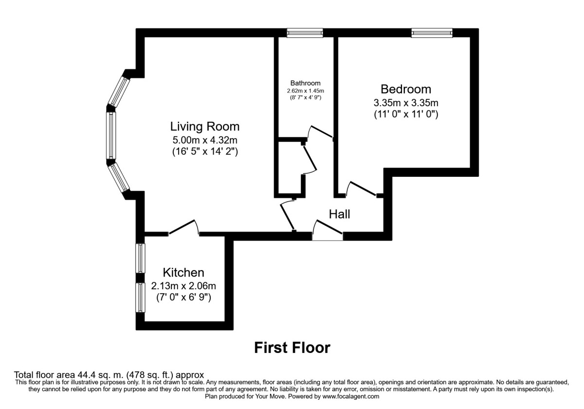 Floorplan of 1 bedroom  Flat to rent, 14 Holmesdale Gardens, Hastings, East Sussex, TN34