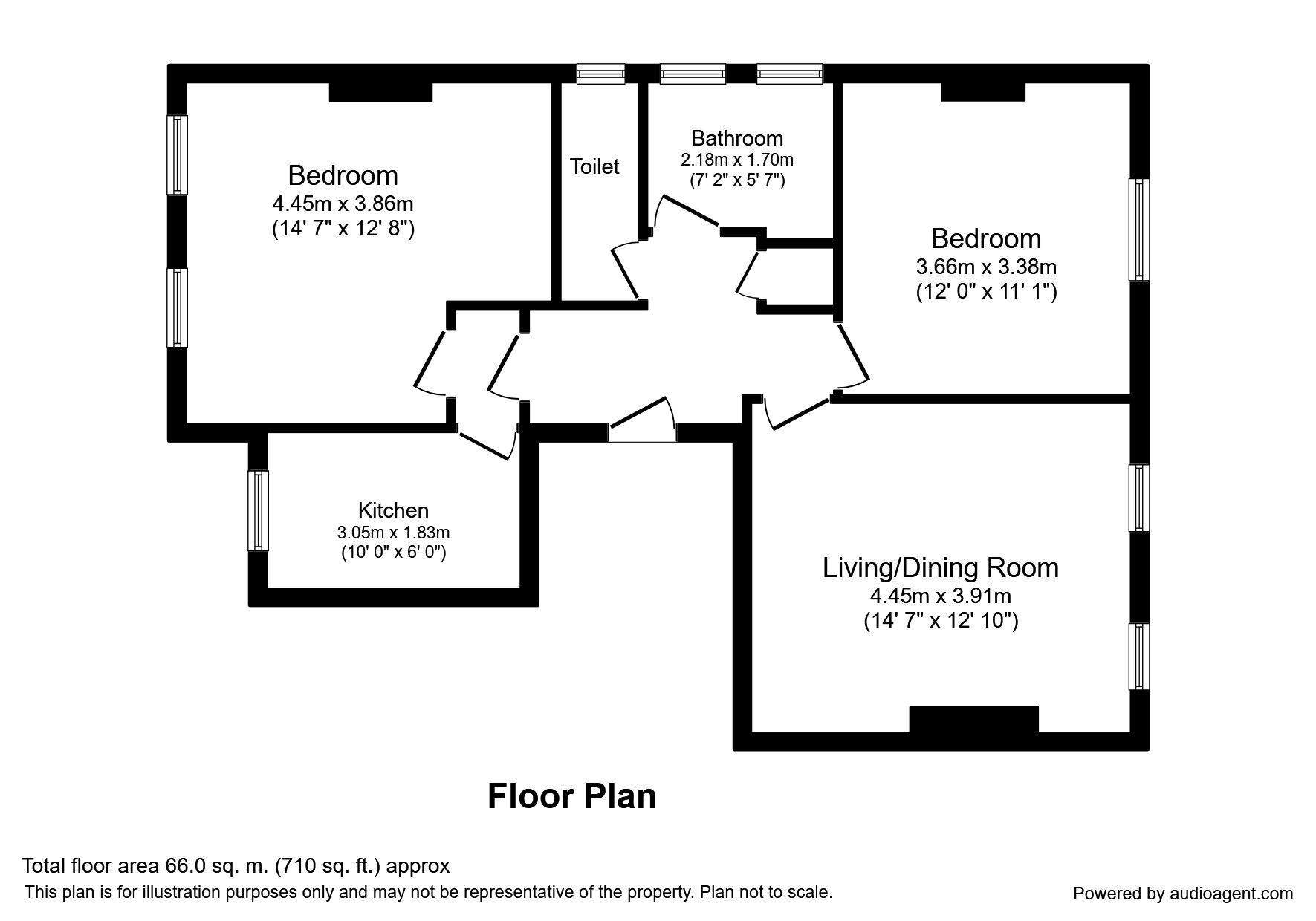 Floorplan of 2 bedroom  Flat to rent, St. Matthews Gardens, St. Leonards-On-Sea, East Sussex, TN38