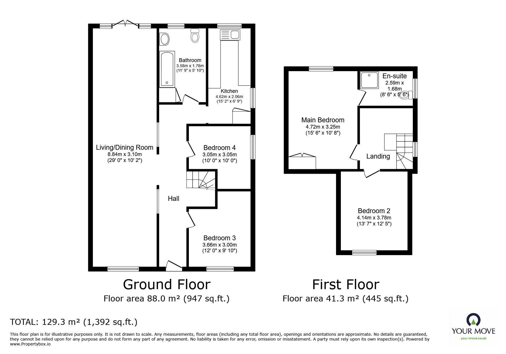 Floorplan of 4 bedroom Semi Detached House to rent, Parker Road, Hastings, East Sussex, TN34