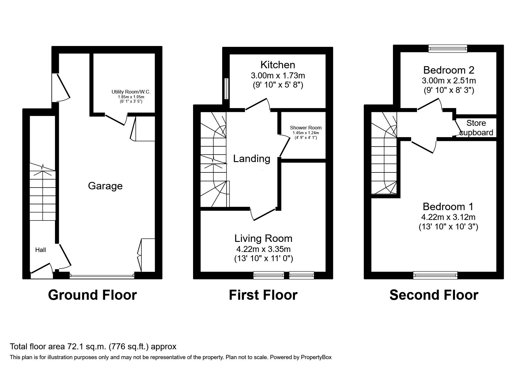 Floorplan of 2 bedroom Mid Terrace House to rent, Caves Road, St. Leonards-on-Sea, East Sussex, TN38