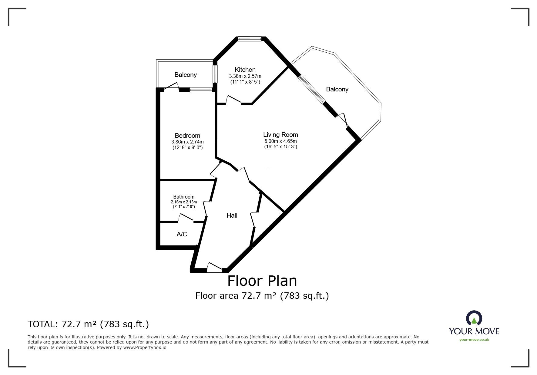 Floorplan of 1 bedroom  Flat to rent, Upper Maze Hill, St. Leonards-on-Sea, East Sussex, TN38