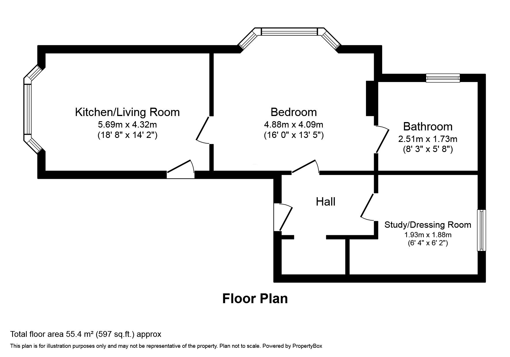 Floorplan of 1 bedroom  Flat to rent, Magdalen Road, St. Leonards-on-Sea, East Sussex, TN37