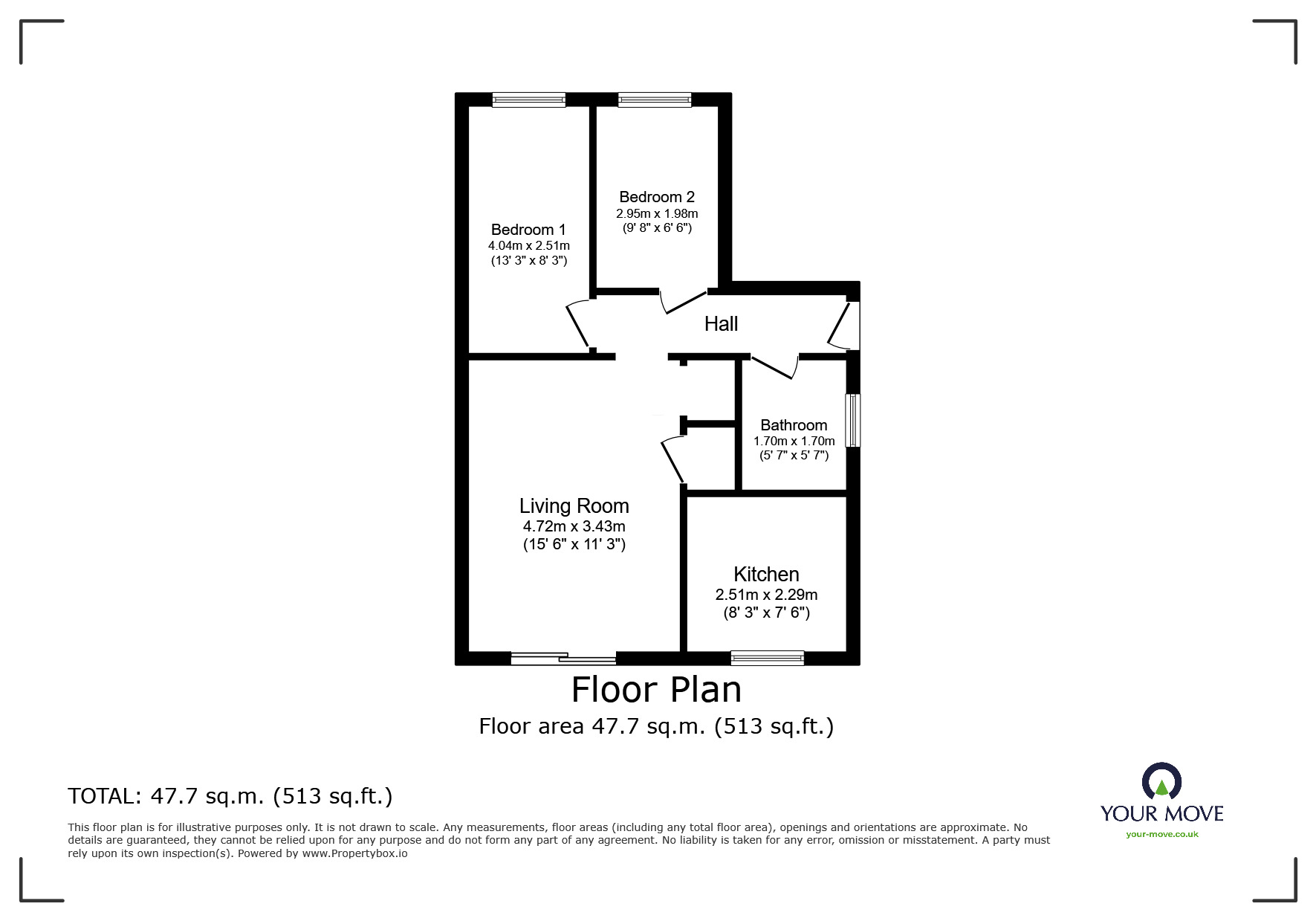 Floorplan of 2 bedroom  Flat to rent, Brackendale, Hastings, East Sussex, TN35