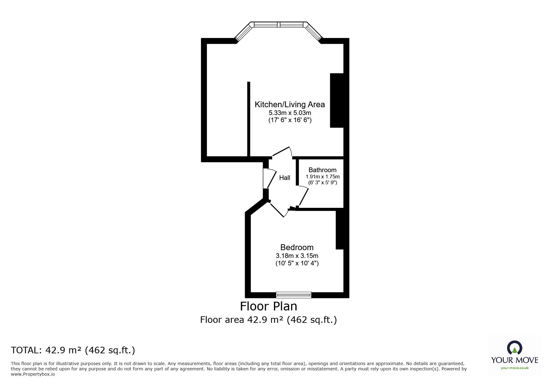 Floorplan of 1 bedroom  Flat to rent, Devonshire Road, Hastings, East Sussex, TN34