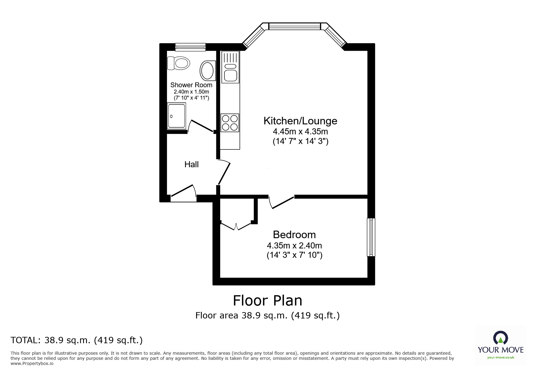 Floorplan of 1 bedroom  Flat for sale, Laton Road, Hastings, East Sussex, TN34