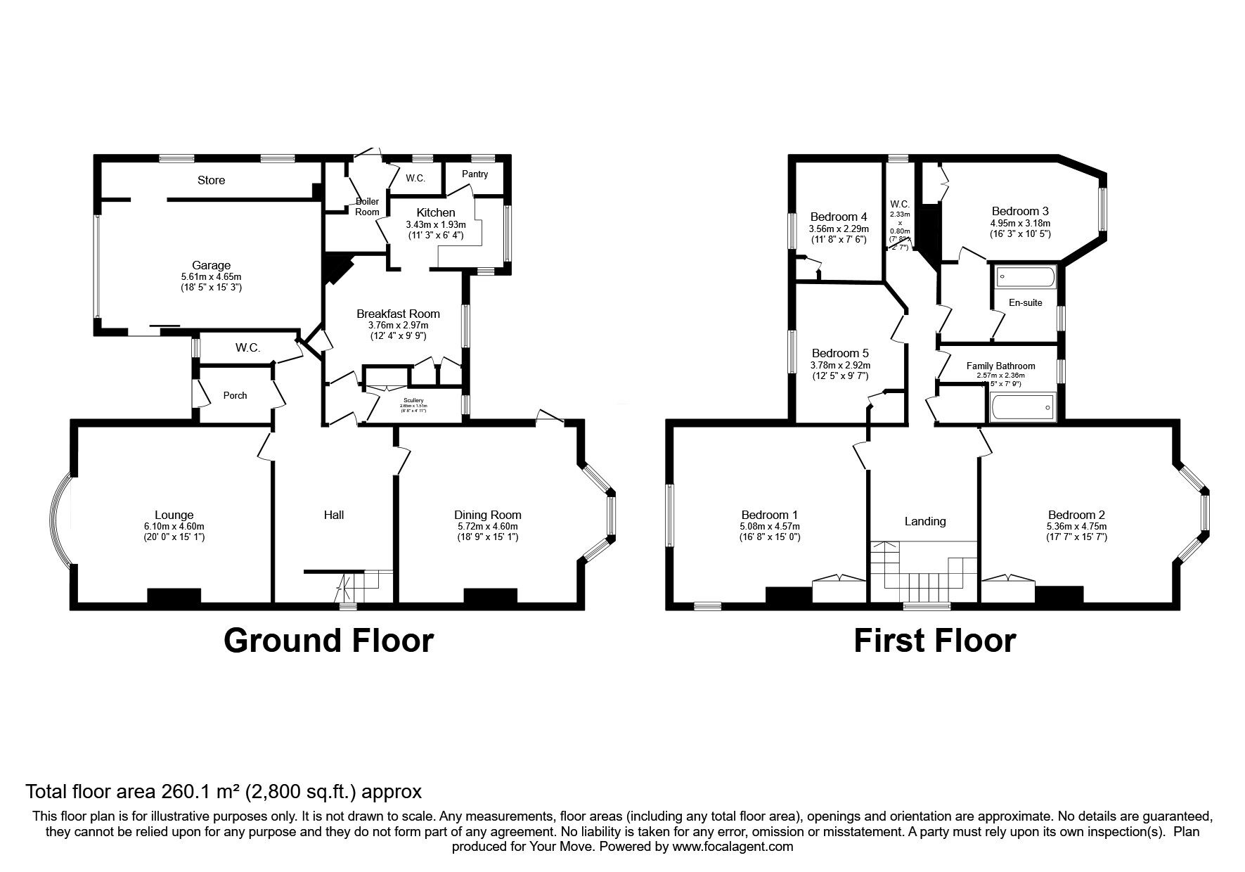 Floorplan of 5 bedroom Detached House for sale, Filsham Road, St. Leonards-on-Sea, East Sussex, TN38