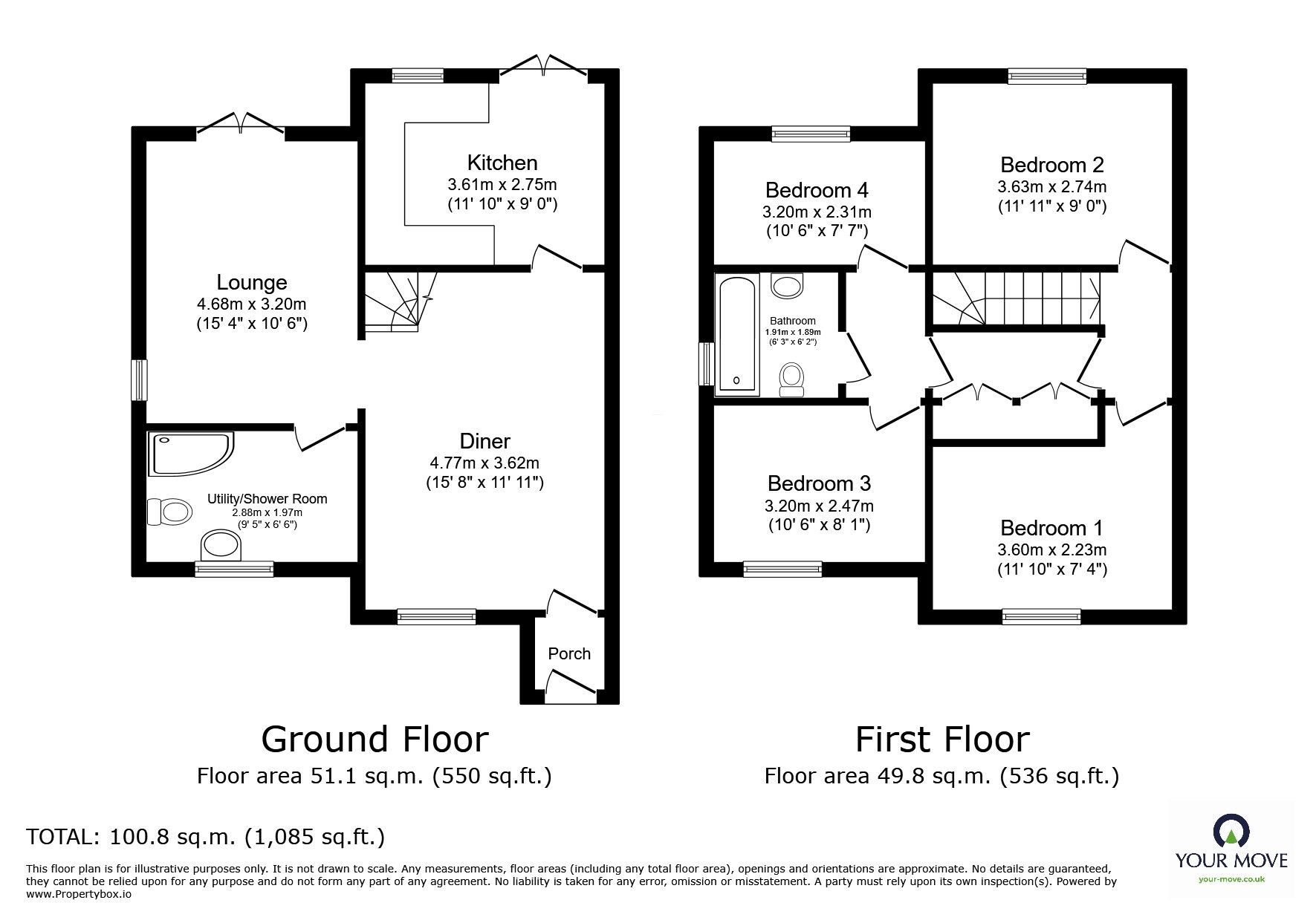 Floorplan of 4 bedroom End Terrace House for sale, Longacre Close, St. Leonards-on-Sea, East Sussex, TN37