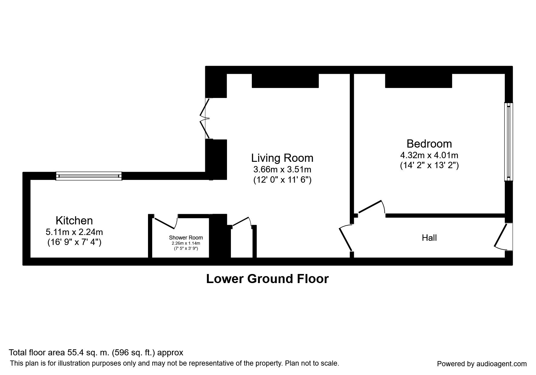 Floorplan of 1 bedroom  Flat to rent, Castledown Terrace, Hastings, East Sussex, TN34