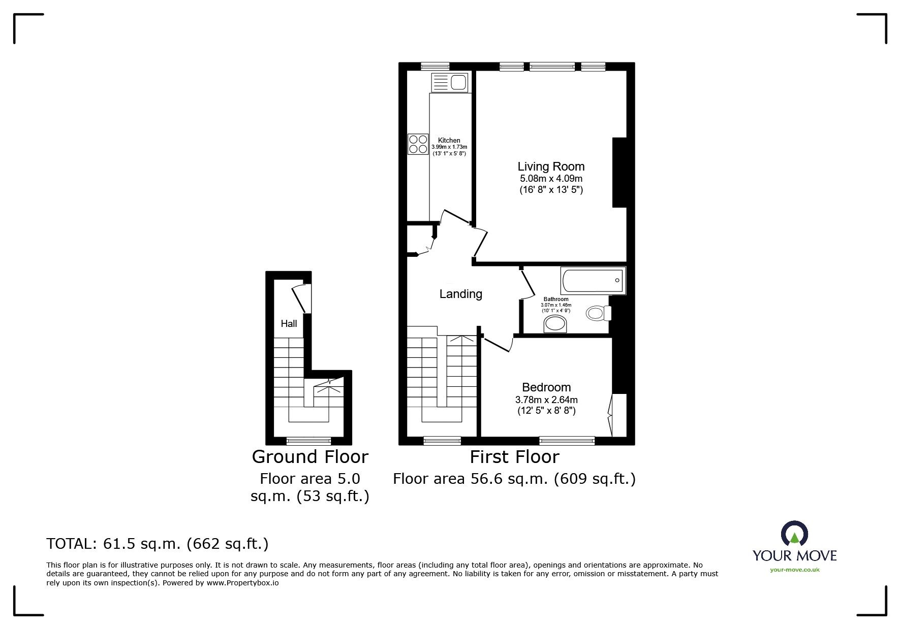 Floorplan of 1 bedroom  Flat for sale, Eversfield Place, St. Leonards-on-Sea, East Sussex, TN37