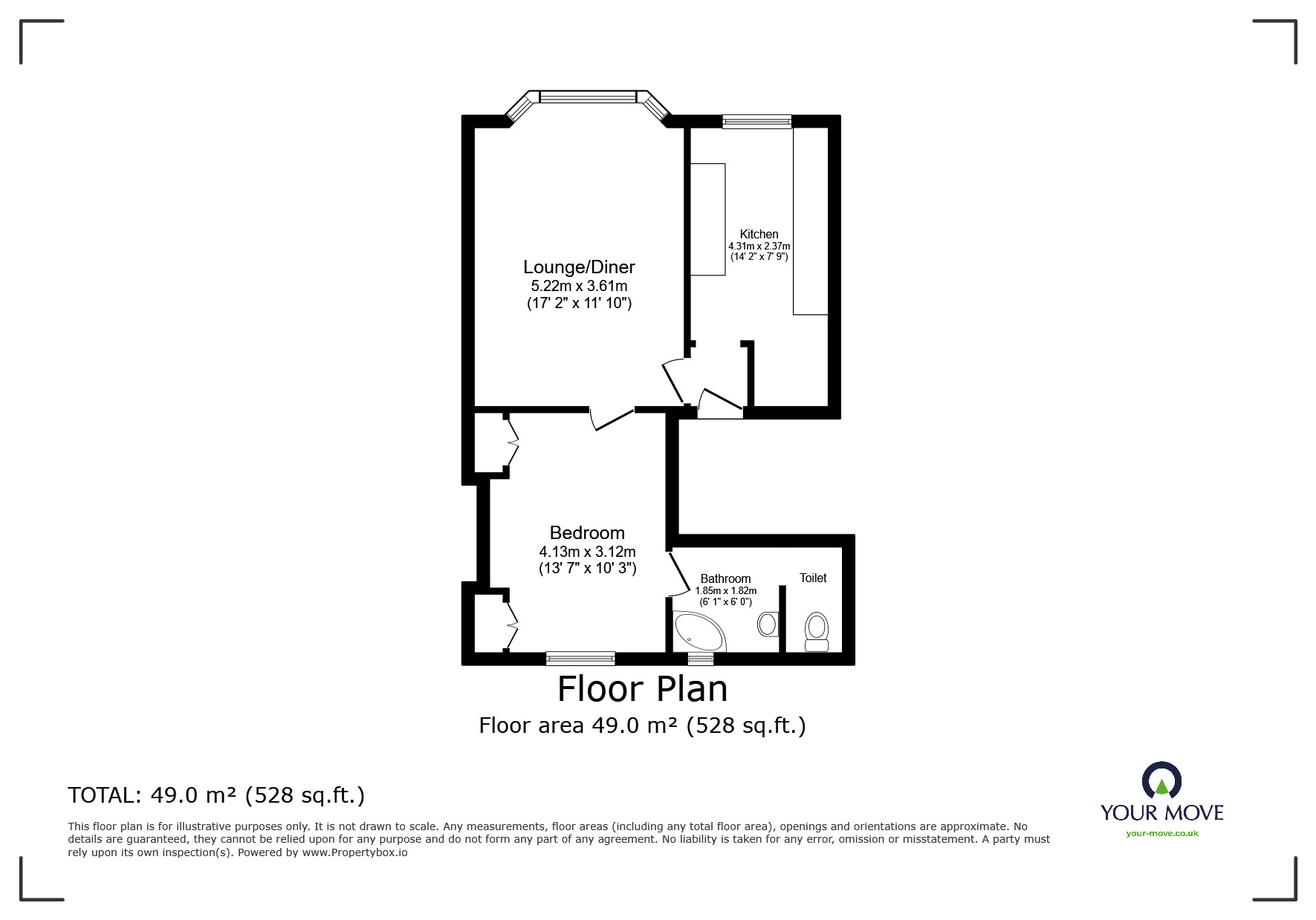 Floorplan of 1 bedroom  Flat for sale, Milward Crescent, Hastings, East Sussex, TN34