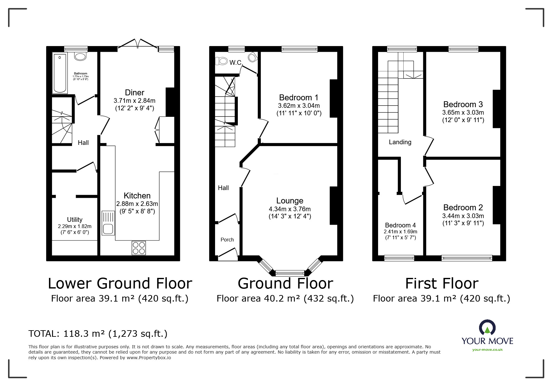 Floorplan of 4 bedroom  House for sale, St. Thomass Road, Hastings, East Sussex, TN34