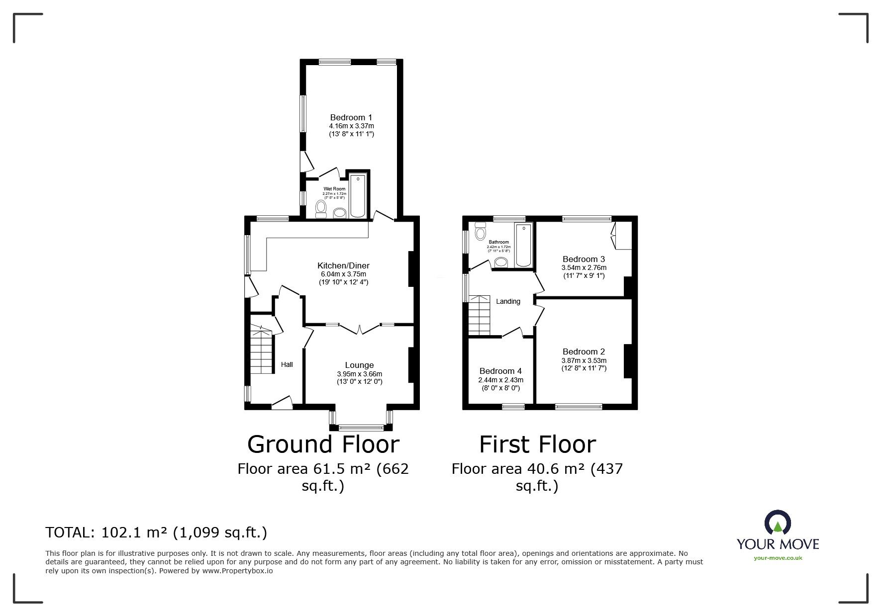 Floorplan of 4 bedroom Semi Detached House for sale, Rye Road, Hastings, East Sussex, TN35